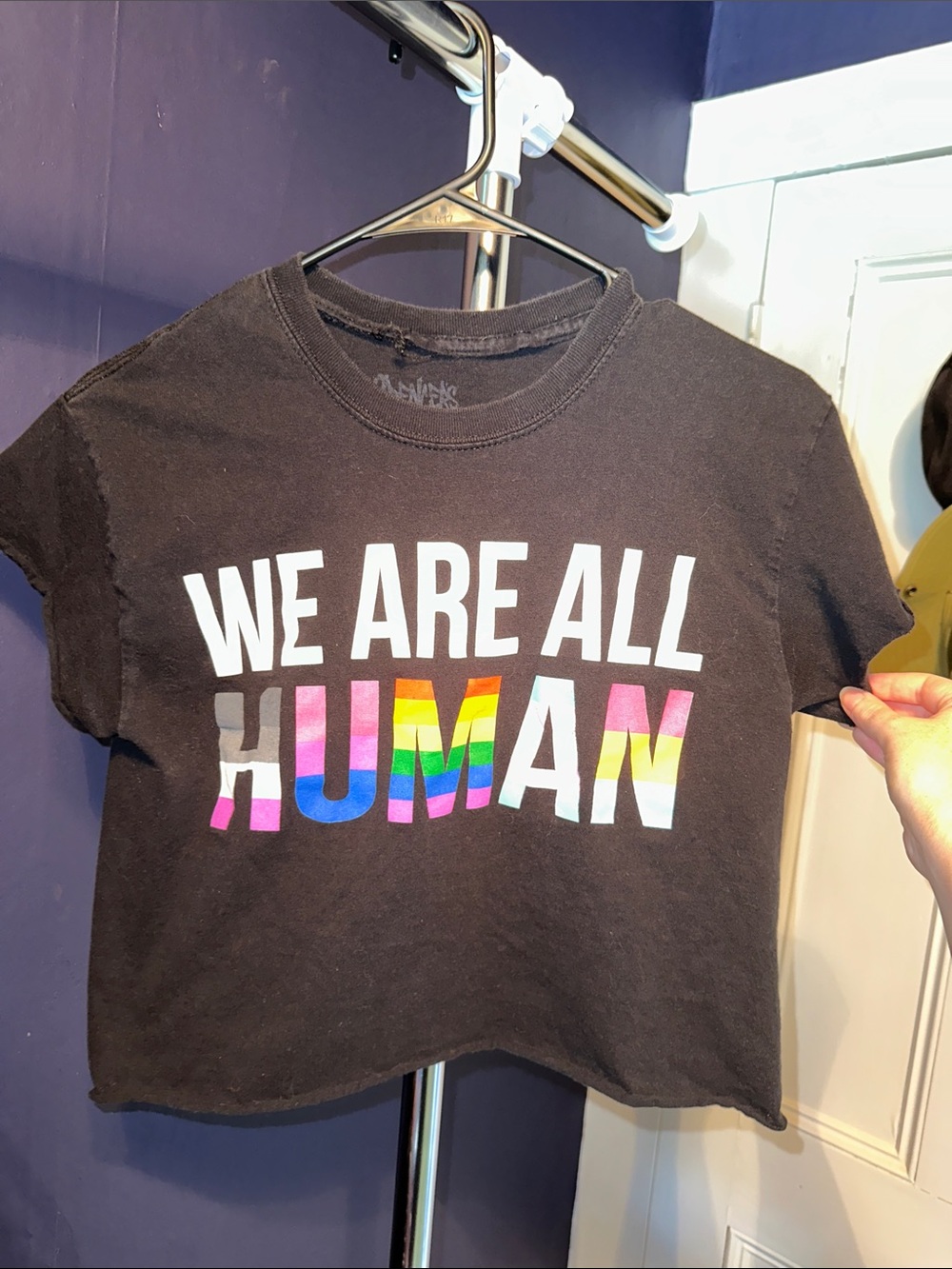 Adults Black 'We Are All Human' Graphic Tee